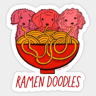 Ramen Doodles - Cute Ramen Noodles Dog Pun Sticker